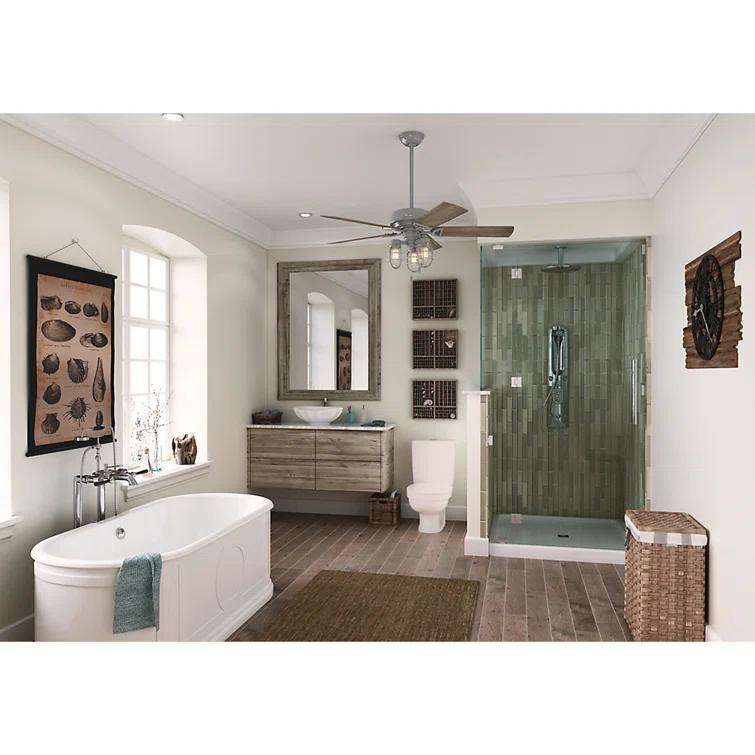Hunter Fan 52" Starklake 5 - Blade Outdoor Standard Ceiling Fan with Pull Chain and Light Kit Included