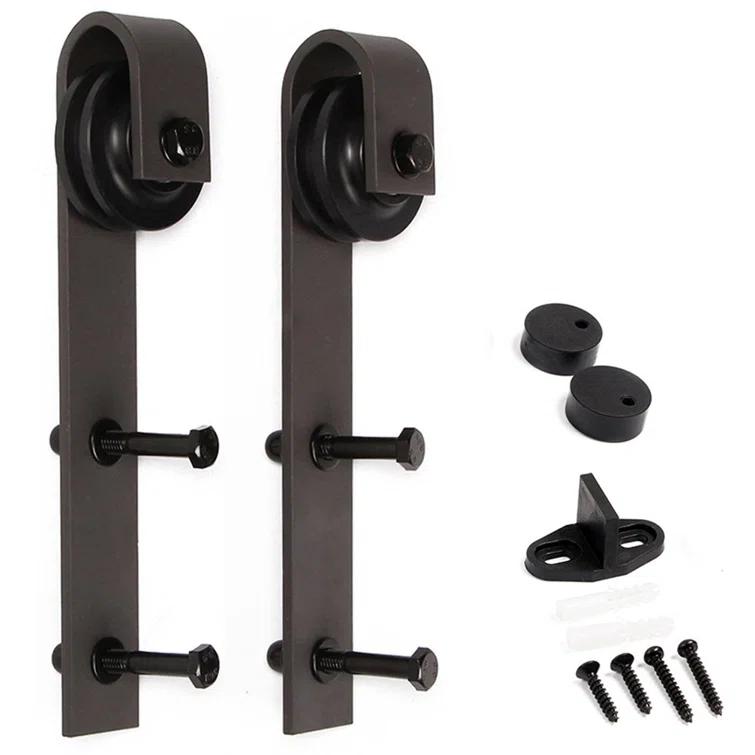 Paneled Wood and Metal K Series DIY Knotty Barn Door with Installation Hardware Kit
