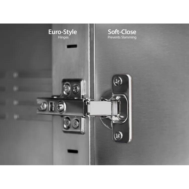 Outdoor Kitchen Cabinets 97" W x 24" D Stainless Steel 5-Piece Set with Covers