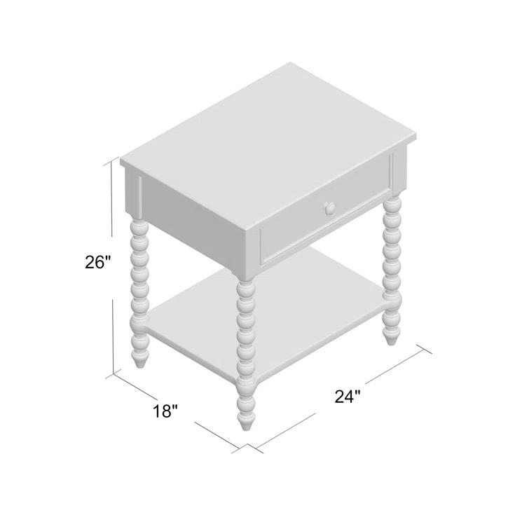 Beckett One Drawer Solid Wood Nightstand