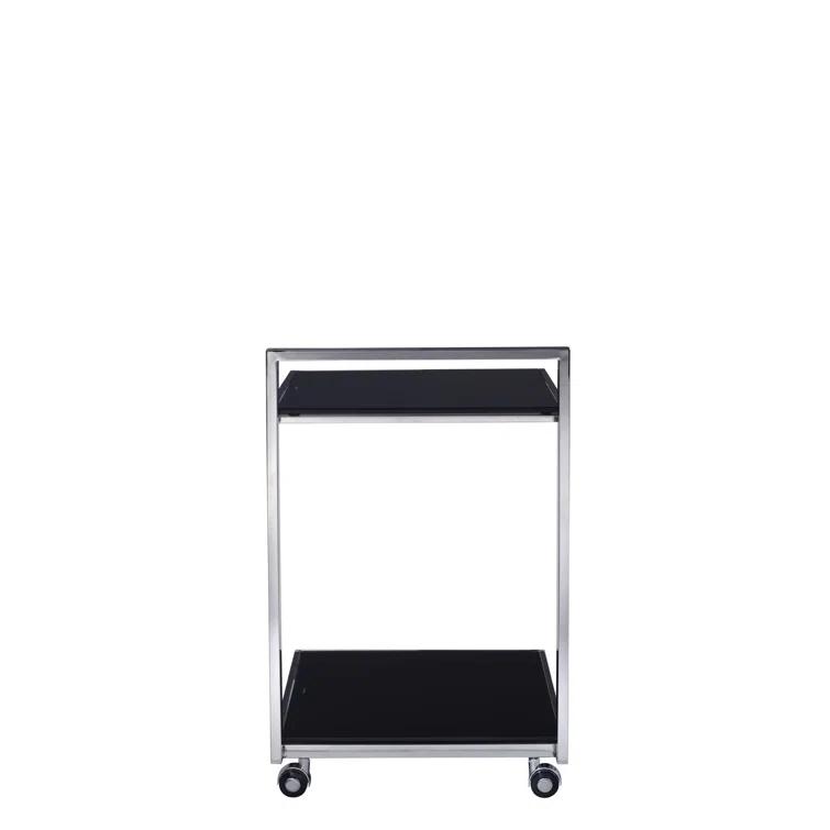 Pasargad Home Glass & Steel Serving Table