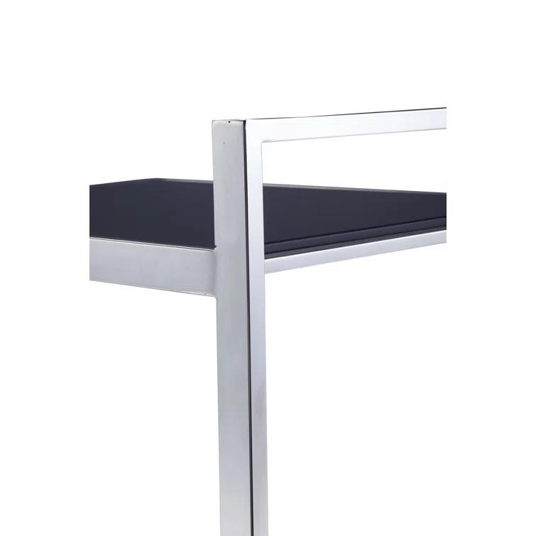 Pasargad Home Glass & Steel Serving Table