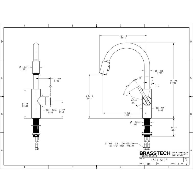 East Linear Pull Down Single Handle Kitchen Faucet