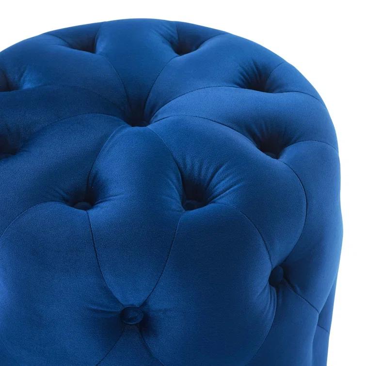 Modway Amour Tufted Button Round Performance Velvet Ottoman