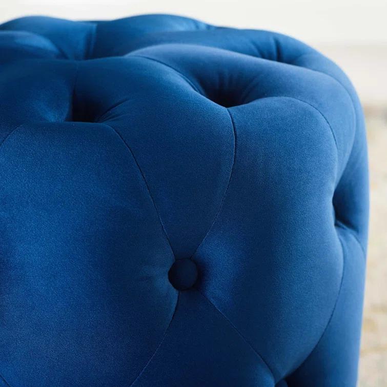 Modway Amour Tufted Button Round Performance Velvet Ottoman