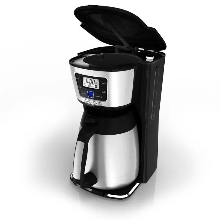 BLACK+DECKER BLACK+DECKER 12-Cup Thermal Coffee Maker, Keep Coffee Hot with Insulated Stainless Steel Carafe, Digital Controls, Easy to Clean. CM2035B-1