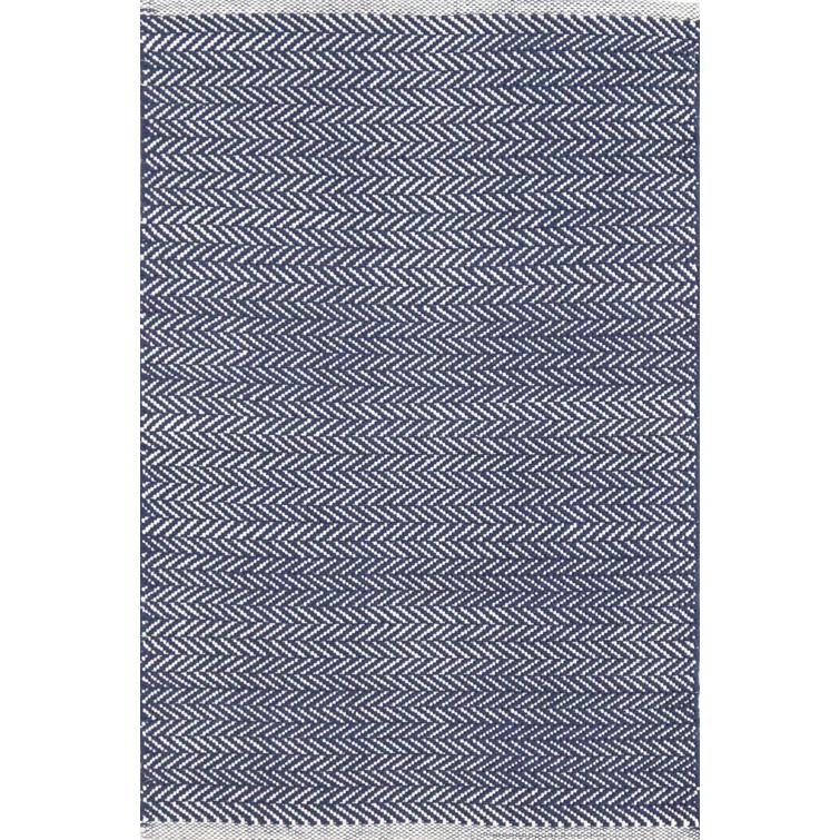 Herringbone Indigo Handwoven Cotton Rug