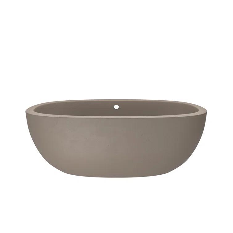 NativeStone Freestanding Soaking Cement Bathtub