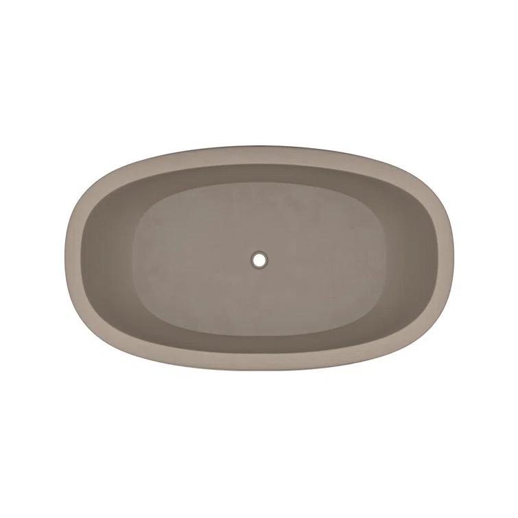 NativeStone Freestanding Soaking Cement Bathtub