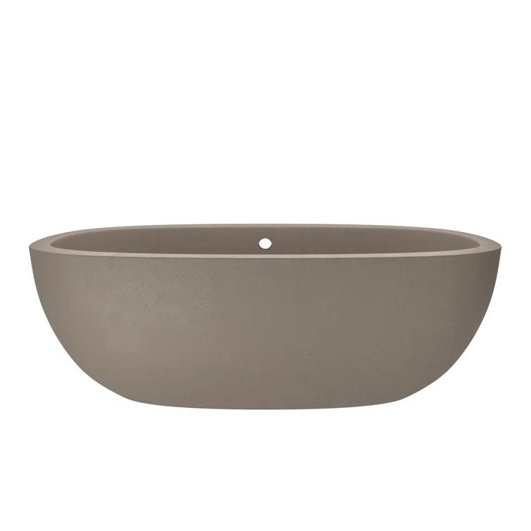Holas 72" Handcrafted Freestanding Concrete Bathtub