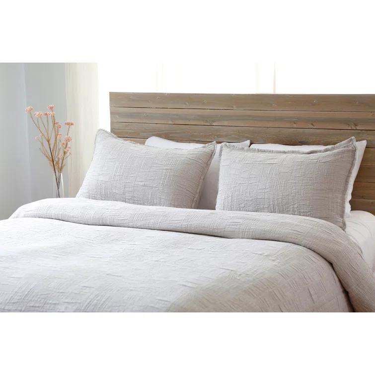 Harbour Cotton Matelassé Coverlet by Pom Pom at Home - Taupe / Twin