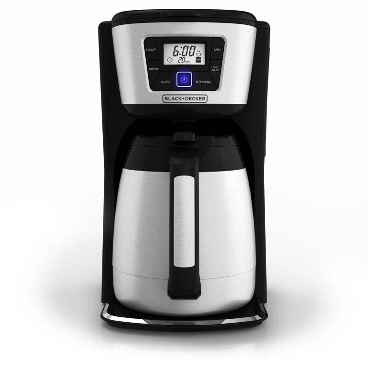 BLACK+DECKER BLACK+DECKER 12-Cup Thermal Coffee Maker, Keep Coffee Hot with Insulated Stainless Steel Carafe, Digital Controls, Easy to Clean. CM2035B-1