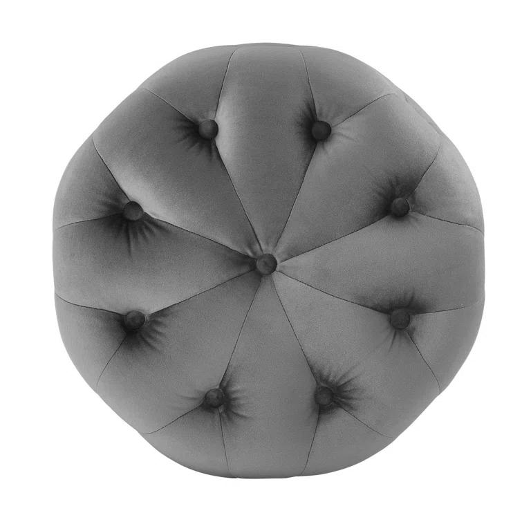 Modway Amour Tufted Button Round Performance Velvet Ottoman