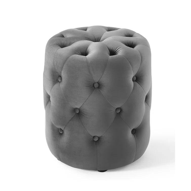 Modway Amour Tufted Button Round Performance Velvet Ottoman
