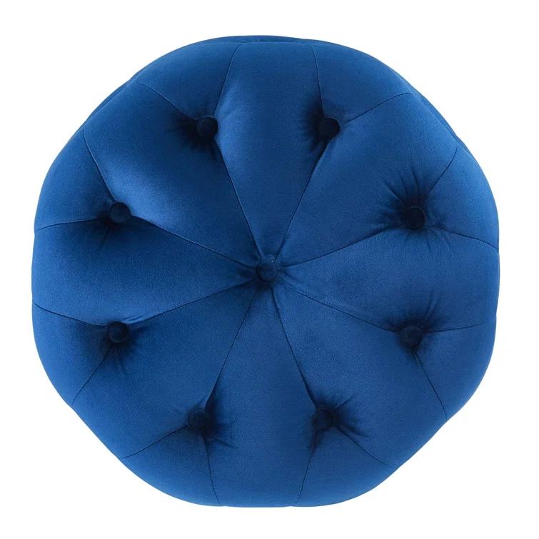 Modway Amour Tufted Button Round Performance Velvet Ottoman