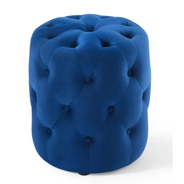 Modway Amour Tufted Button Round Performance Velvet Ottoman