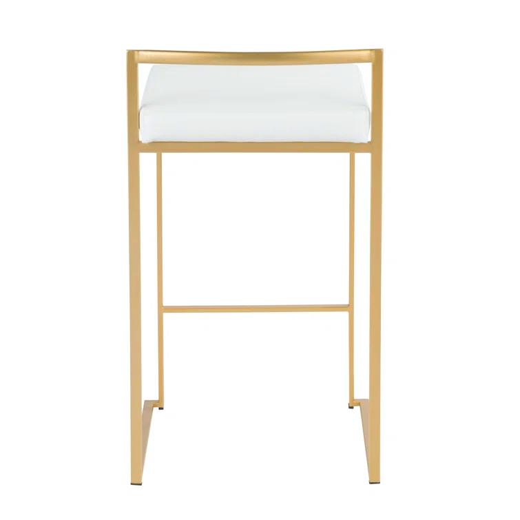 Fuji Stackable Stool Metal with Faux Leather Cushion