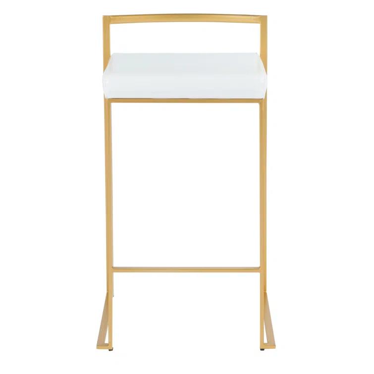 Fuji Stackable Stool Metal with Faux Leather Cushion