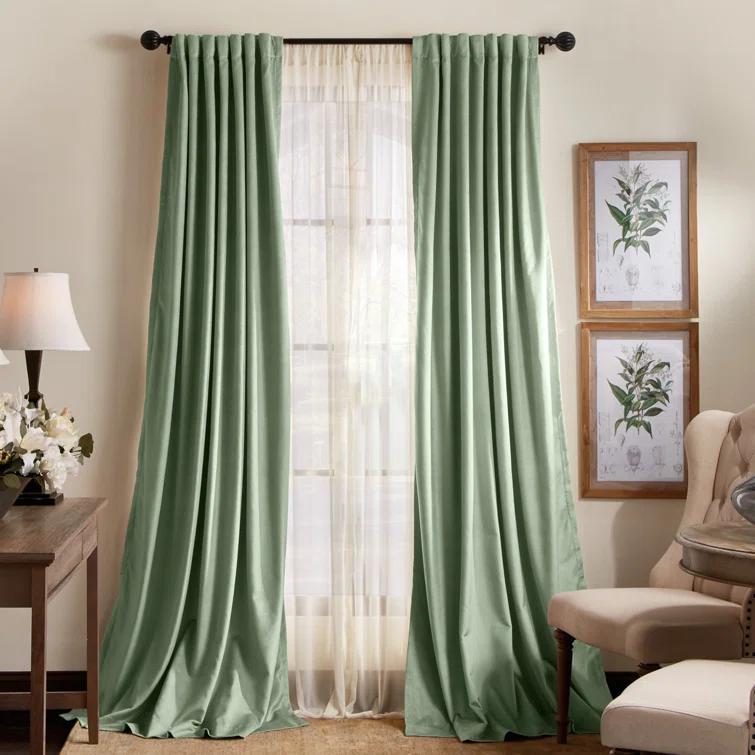Martha Stewart Lucca Velvet Solid Max Blackout Rod Pocket Curtain Panel Pair (Set of 2) (Set of 2)