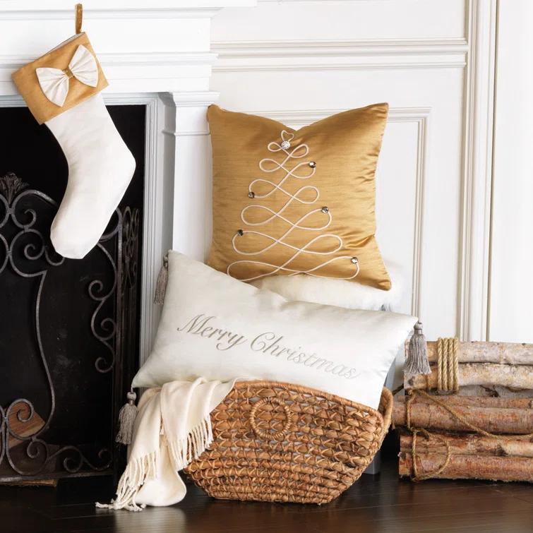Holiday Merry Christmas Rectangular Polyester Pillow Cover & Insert