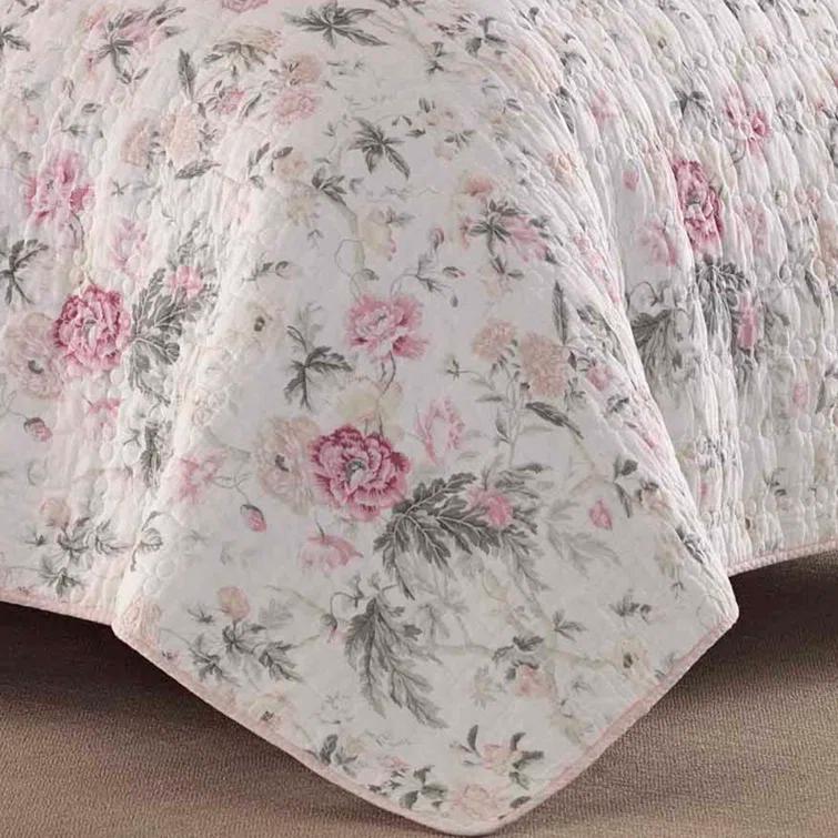 Laura Ashley Laura Ashley Breezy Floral Cotton Reversible Quilt Set