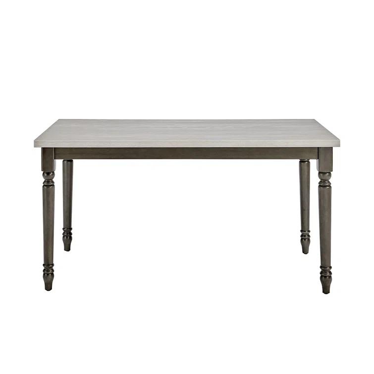 Io 60" Two Tone Solid Wood Farmhouse Dining Table