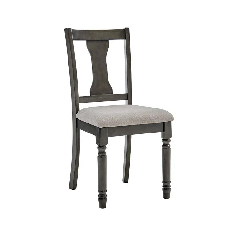 Willow Slat Back Turned Leg Upholstered Side Chair