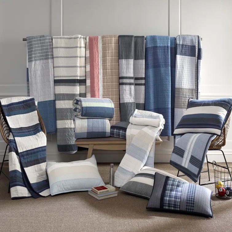 Nautica Nautica Jettison Cotton Reversible Blue Quilt Set