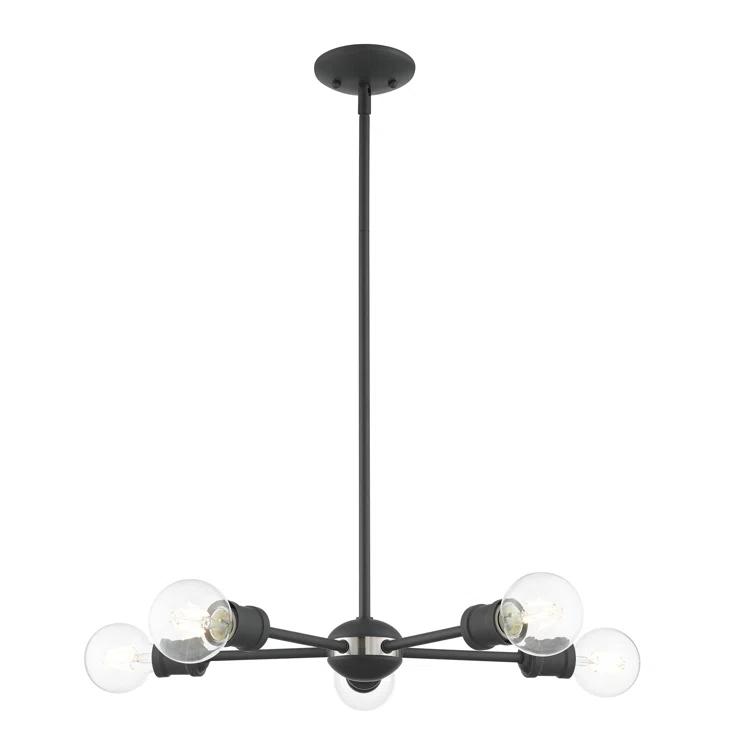 5 - Light Steel Dimmable Sputnik Sphere Chandelier