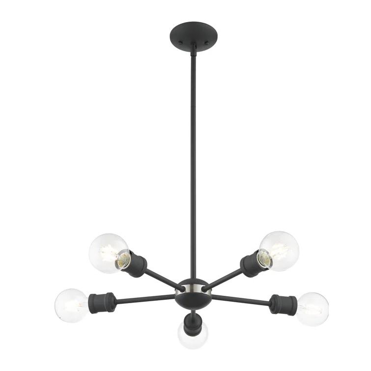 5 - Light Steel Dimmable Sputnik Sphere Chandelier