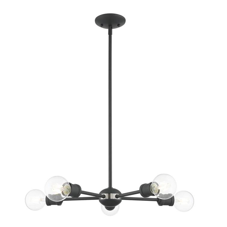 5 - Light Steel Dimmable Sputnik Sphere Chandelier