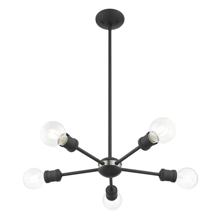 5 - Light Steel Dimmable Sputnik Sphere Chandelier