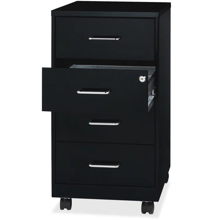 Inbox Zero Onetta 4-Drawer Mobile Vertical Filing Cabinet