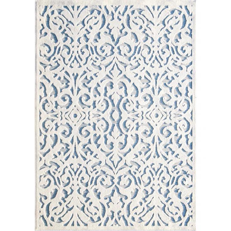 My Texas House Ladybird Natural Blue High Low Indoor Outdoor Rug