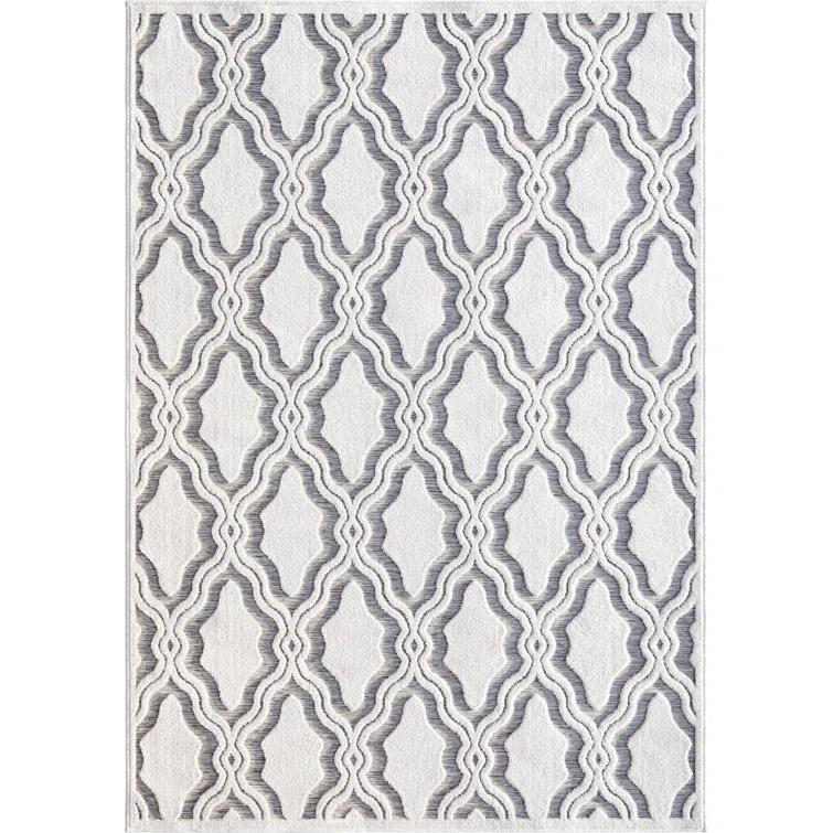 My Texas House Cotton Blossom Natural Gray High Low Indoor Outdoor Rug