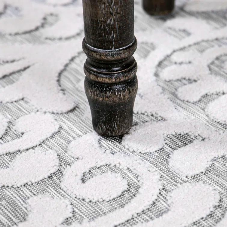 My Texas House Bluebonnets Natural Gray High Low Indoor Outdoor Rug