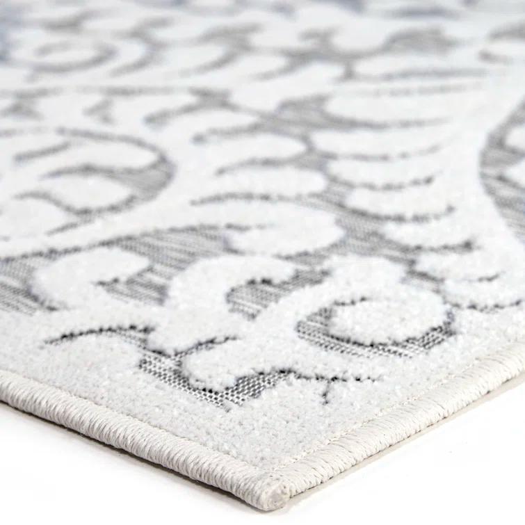 My Texas House Bluebonnets Natural Gray High Low Indoor Outdoor Rug