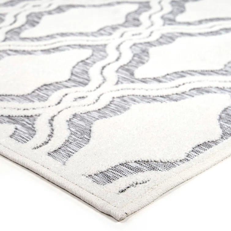 My Texas House Cotton Blossom Natural Gray High Low Indoor Outdoor Rug