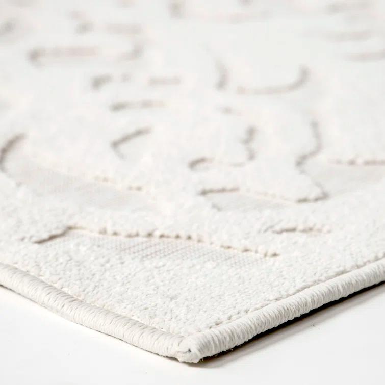 My Texas House Ladybird Damask Natural High Low Indoor Outdoor Rug