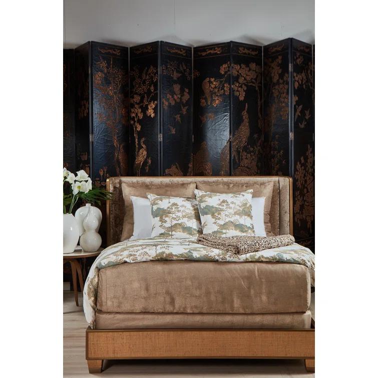 Avalon Embroidered Linen Reversible Throw Pillow