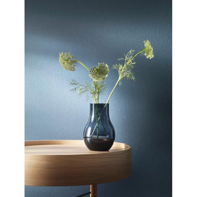 Scandinavian Blue Glass Cafu Table Vase - 8.5" H