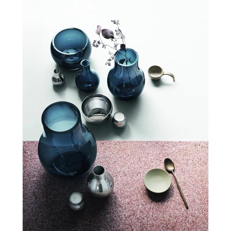 Scandinavian Blue Glass Cafu Table Vase - 8.5" H