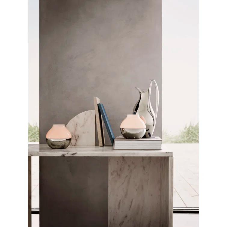 Georg Jensen Henning Koppel Stainless Steel and Glass Hurricane