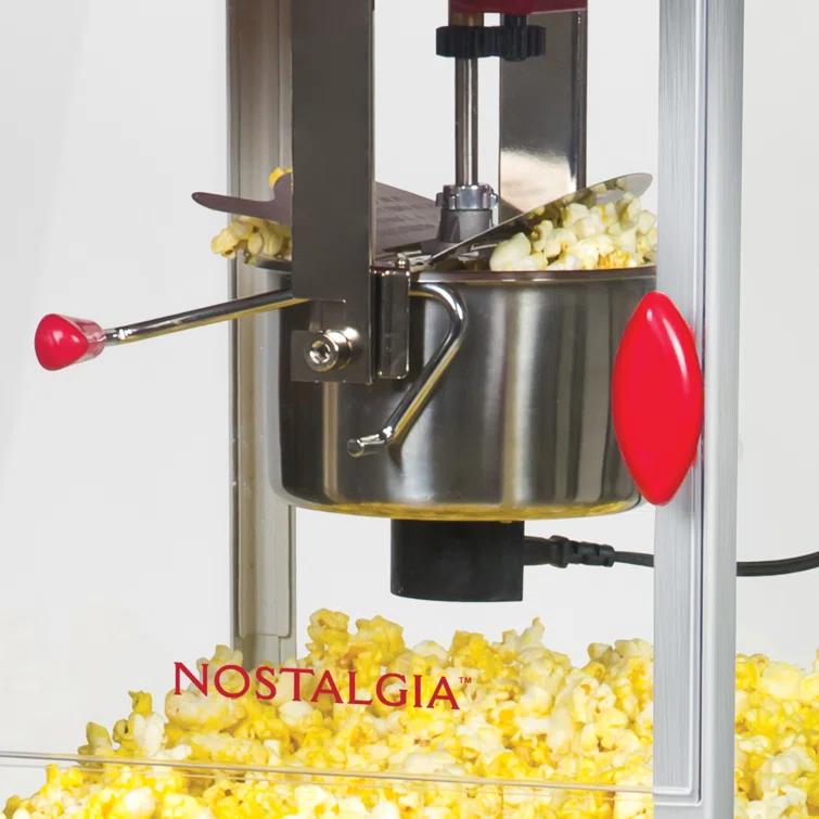 Nostalgia Nostalgia PC25RW 2.5-Ounce Kettle Popcorn Cart, Makes 10-Cups of Popcorn, 48-Inches Tall, Red/White