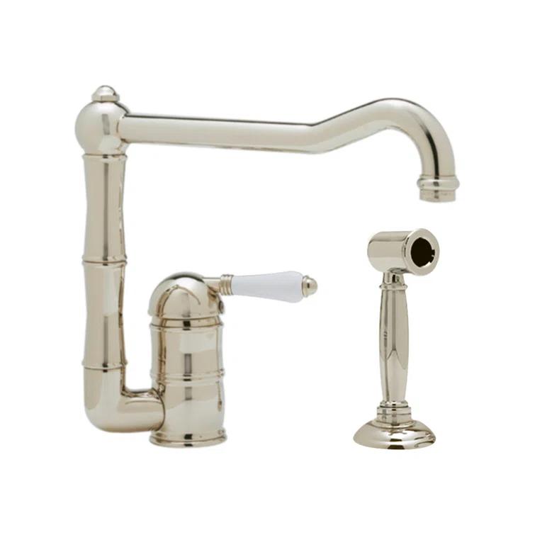 Classic Chrome 10'' Brass Kitchen Faucet with Side Spray