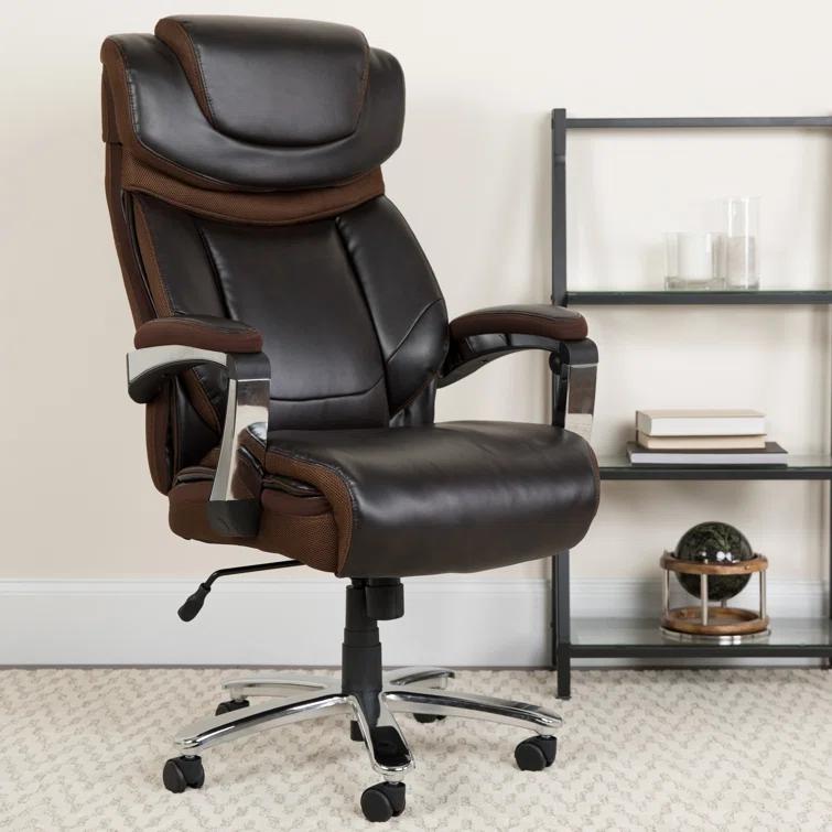 Flash Furniture Esmeralda Big & Tall LeatherSoft Ergonomic Office Chair with Headrest and Armrests