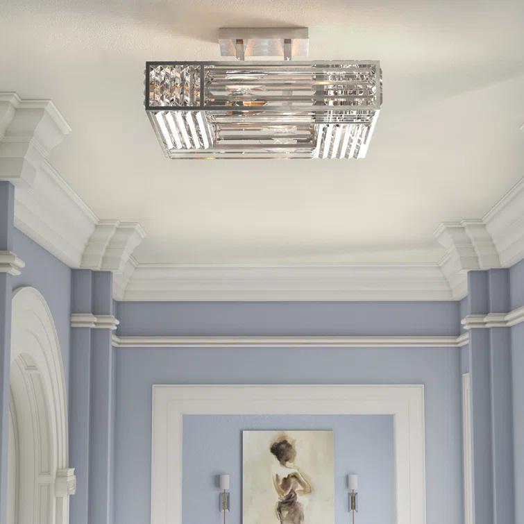 Fine Art Handcrafted Lighting Crystal Enchantment Semi Flush Mount