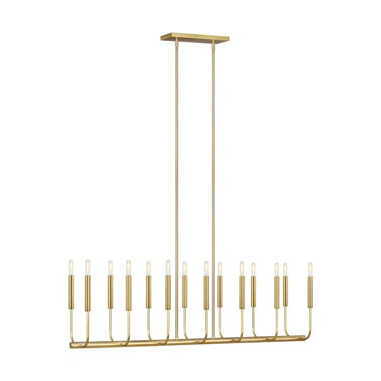Ellen DeGeneres Burnished Brass 14-Light Linear Chandelier