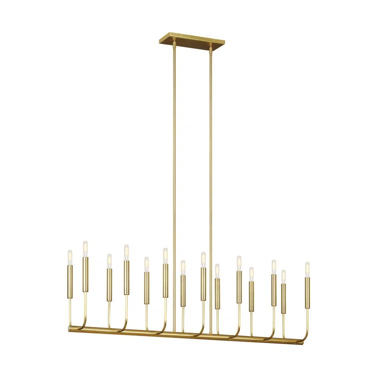 Ellen DeGeneres Burnished Brass 14-Light Linear Chandelier