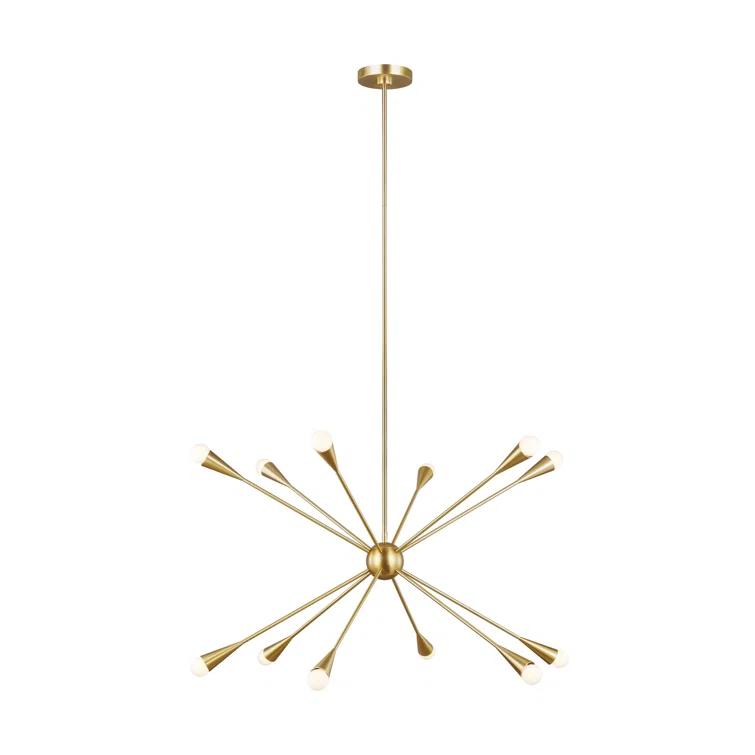 Burnished Brass 12-Light Sputnik Chandelier